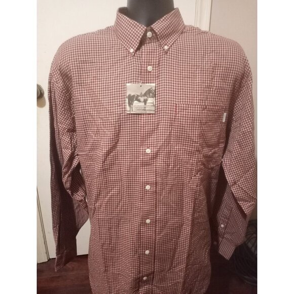 New Daniel Cremieux Collection Fine Italian Fabric Red Plaid Shirt Size Large L - Picture 1 of 13
